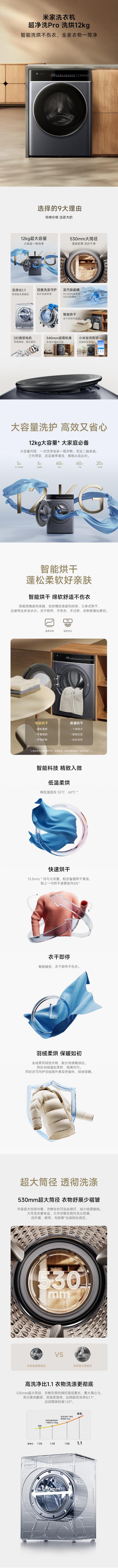 米家小米12公斤超净洗Pro滚筒全自动洗烘一体洗衣机 超薄机身超大桶径1.1高洗净比XHQG120MJ302.jpg